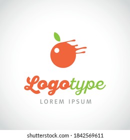 Natural food logo. Healthy food logo vektor. Fresh fruit logo. 