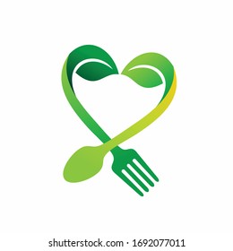 Natural food logo, food lovers logo