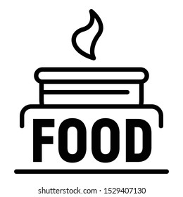 Natural food logo. Outline natural food vector logo for web design isolated on white background