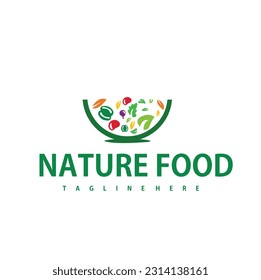 
a natural food logo with vector design