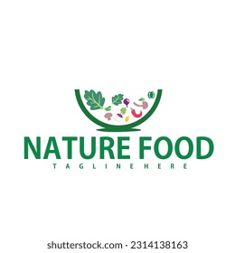 
a natural food logo with vector design