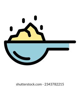 Natural food powder icon outline vector. Vegan sugar. Control meatless color flat