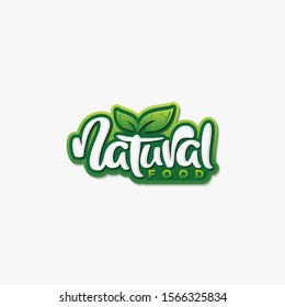 Natural food typography logo design  vector