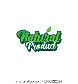 Natural Food Vector Lettering logo Illustration.