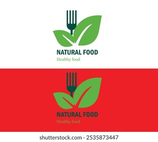 Natural food vector logo design