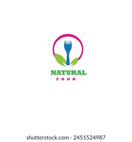 Natural Food Vector minimalist or flat logo