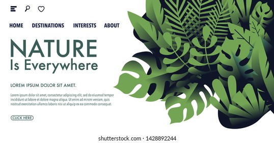 Natural foral tropical leaves background in modern style for wallpaper,background,poster template-Green and dark tone summer wallpaper style