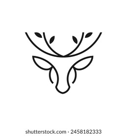 natural forest deer vector logo. white background
