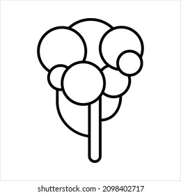 natural forest. Geometric plant linear icon of eco-friendly fir, leafy tree, crown of spruce birch branch. Black outline symbol