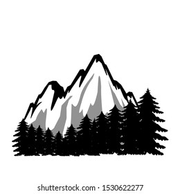 Natural Forest mountain background vector.