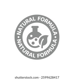 Natural formula vector label. Sticker or stamp for cosmetics and skin care.
