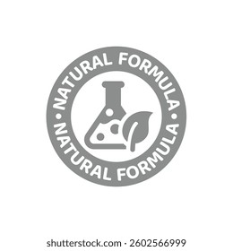 Natural formula vector label. Sticker or stamp for cosmetics and skin care.