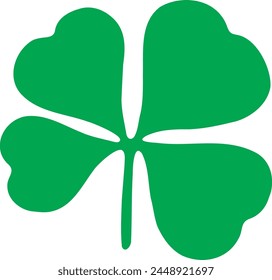 Natural Four-Leaf Clover Icon (Vectorized)