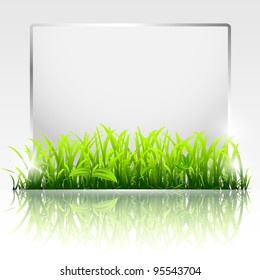 Natural frame with grass.Vector eps10