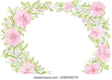Natural frame watercolor for any purpose including poster, wedding invitation, and many more