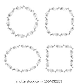 natural frames for writing, calligraphy or banners. floral theme divider. floral theme delimiter. border leaf theme.