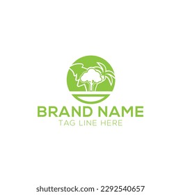 Natural Free vector logo template design
