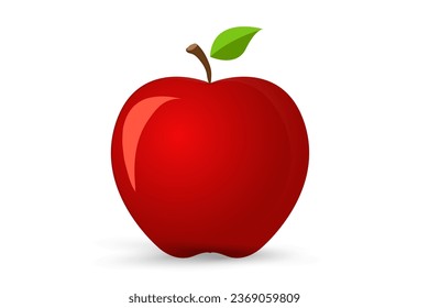 Un ícono vectorial natural de manzana fresca, piel roja de jugoso elemento de manzana, delicioso concepto de manzana en fondo blanco aislado
