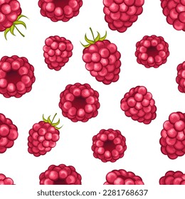 Natural fresh organic forest raspberry with green leaves.
seamless pattern vector illustration.
Bright, pink, juicy, summery, fruity.
for wrapping paper and textiles,clothing design and food packaging