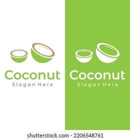 Natural fresh young coconut creative logo. Logo for coconut beverage products.Companies and Business.