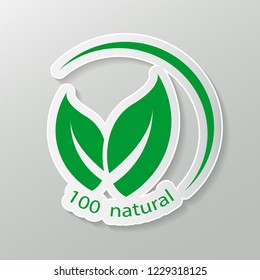 natural friendly vector design.logo natural product. stickers, labels, tags with text. Natural, eco food. 