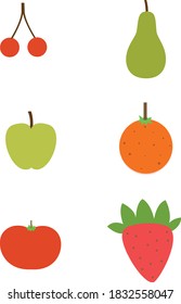 Natural fruit collection vector set.