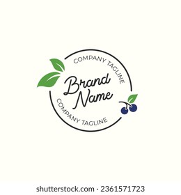 Natural Fruit Juice Brand Emblem logo vector.