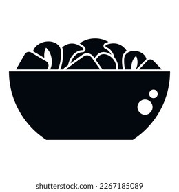 Icono de ensalada de fruta natural simple vector. La comida fresca. Menú combinado