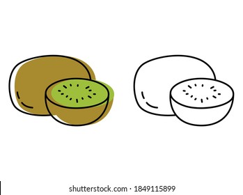 Natural fruits grown on a farm. eco products. vector kiwi icons in flat style