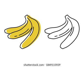 Natural fruits grown on a farm. eco products. vector banana icons in flat style