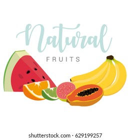 Natural fruits - vector