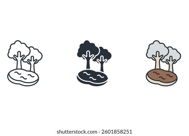 natural garden icons isolated on White Background. Flat style design
