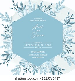 Natural garden invite with botanical art and soft beige base.
