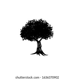 Natural garden vector logo design featuring detailed oak and maple tree illustrations symbolizing strength and beauty. Perfect for landscaping services, garden centers, environmental organizations