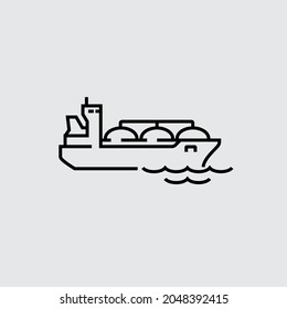 Natural Gas Carrier Ship Vector Line Icon