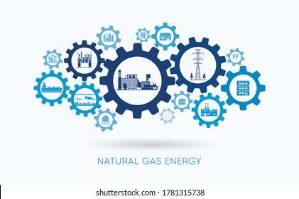 Natural Gas Energy With Gear Icon