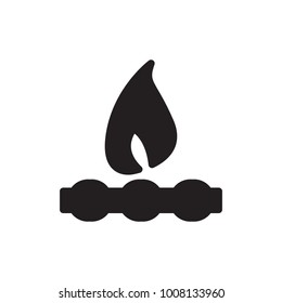 Natural gas flame icon. Vector. 