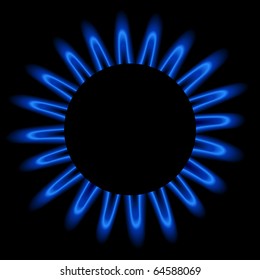 Natural gas flame, vector illustration.