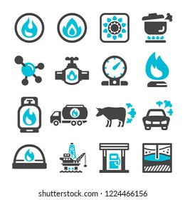 natural gas icon set,vector and illustration