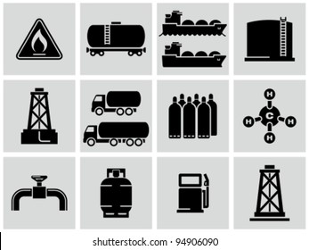 Natural gas icons set.