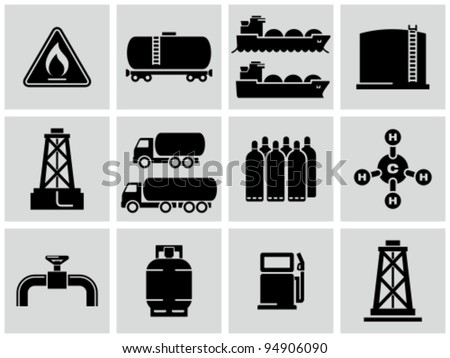 Natural gas icons set.