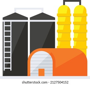 unidad de procesamiento de líquidos de gas natural Concepto, instalaciones de corriente media Vector Icono Diseño, Símbolo de la industria del petróleo y el gas, Señal de petróleo y gasolina, Servicio e ilustración de las existencias de suministro