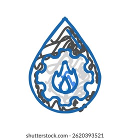 vetor do esboço do ícone do doodle da indústria do gasóleo natural. símbolo isolado ilustração