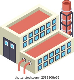 natural gas processing plant isometric Concept, midstream ngl facilities Vector color Icon Design, Oil and Gas industry Symbol, Petroleum and gasoline Sign, Service and supply stock illustration