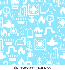 Natural gas production, injection and storage. Industrial seamless pattern.