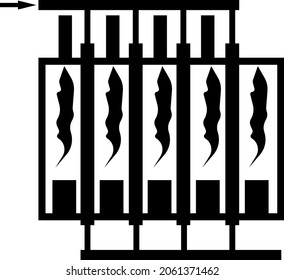 Suministro de gas natural. Plan de suministro de gas. Imagen vectorial aislada en un fondo blanco.