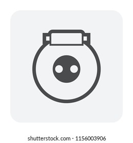 Natural gas tank or circle pressure vessel vector icon. Container or equipment for installation in car or vehicle to storage and transportation liquid compressed gas i.e. propane, lpg, lng, and cng.