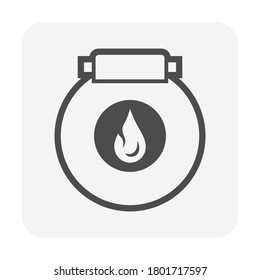 Natural Gas Tank Or Circle Pressure Vessel Vector Icon. Container Or Equipment For Installation In Car Or Vehicle To Storage And Transportation Liquid Compressed Gas I.e. Propane, Lpg, Lng, And Cng.