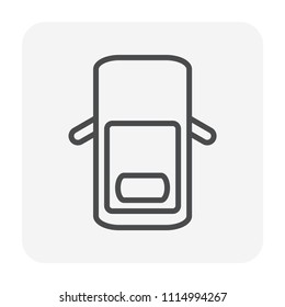 Natural gas tank or cylinder pressure vessel vector icon. Container for installation in car or vehicle to storage and transportation liquid compressed gas i.e. propane, lpg, lng, and cng. 64x64 pixel.