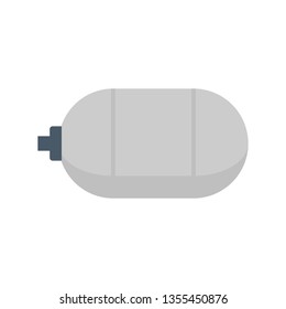 Natural Gas Tank Or Cylinder Pressure Vessel Vector Icon. Use As Container For Installation In Car Or Vehicle To Hold, Storage And Transportation Liquid Compressed Gas I.e. Propane, Lpg, Lng, And Cng.